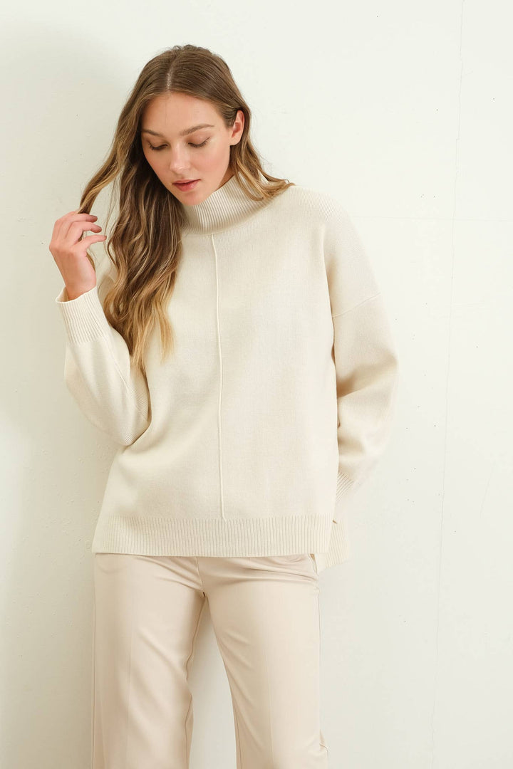 ALICE FRONT SEAM PULLOVER SWEATER