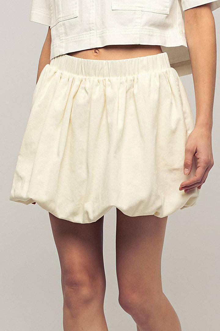 Babe Spring  Bubble Waist Romantic Mini Skirt