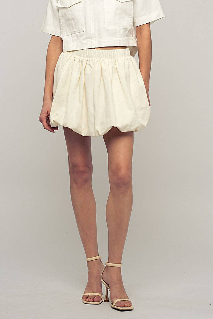 Babe Spring  Bubble Waist Romantic Mini Skirt