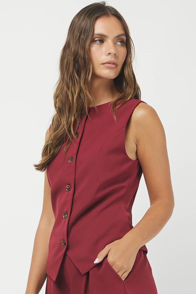 DENVER VEST - M / Burgundy - vest