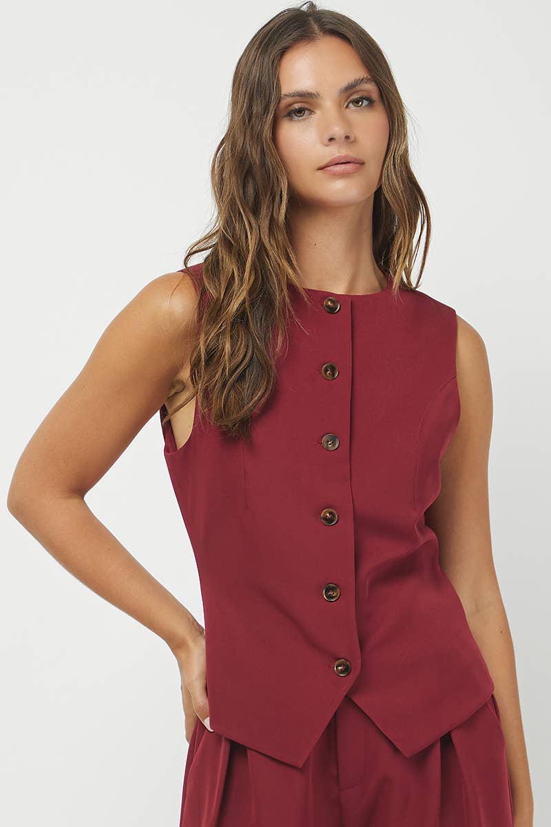 DENVER VEST - S / Burgundy - vest