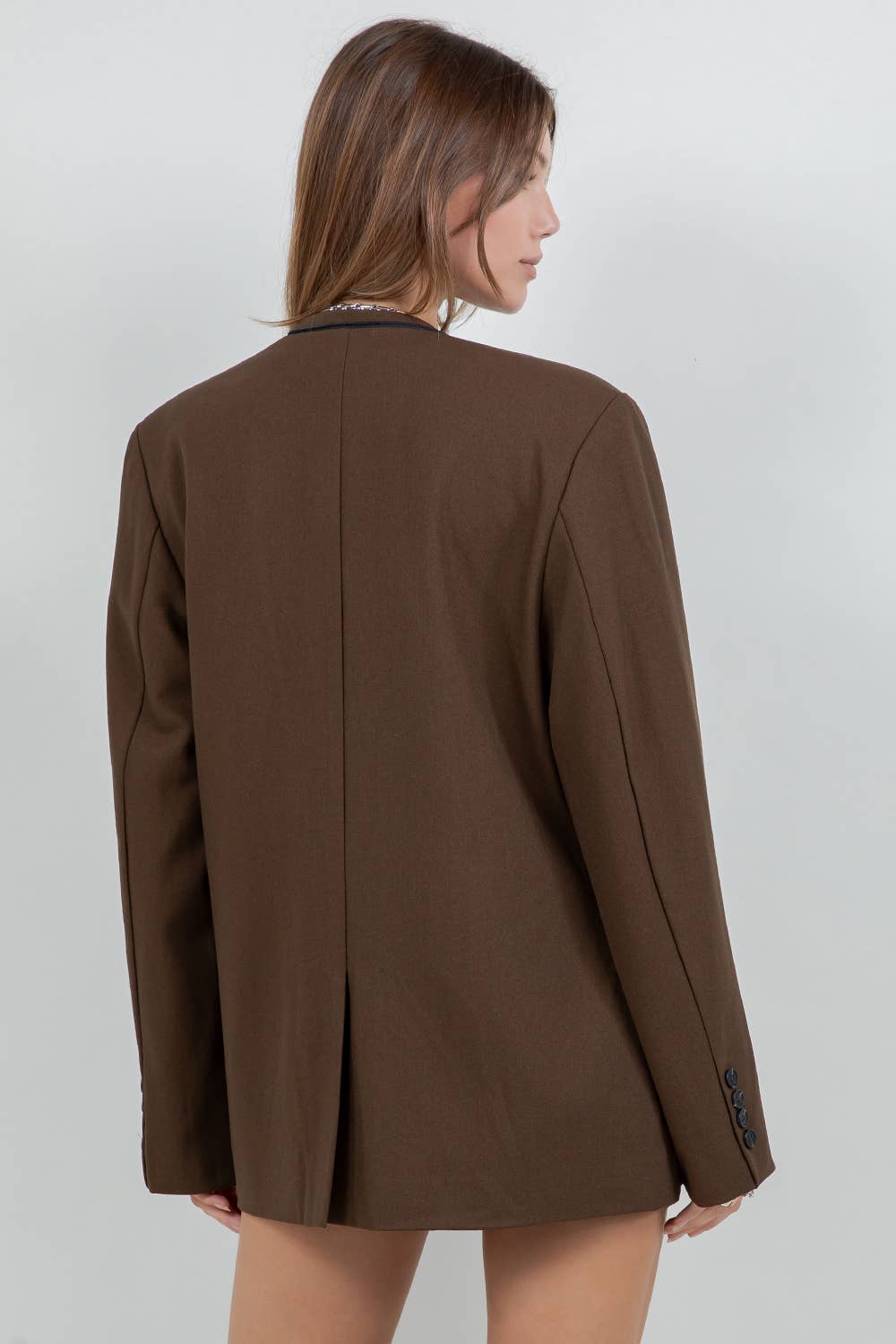 KARLA WOVEN JACKET BROWN