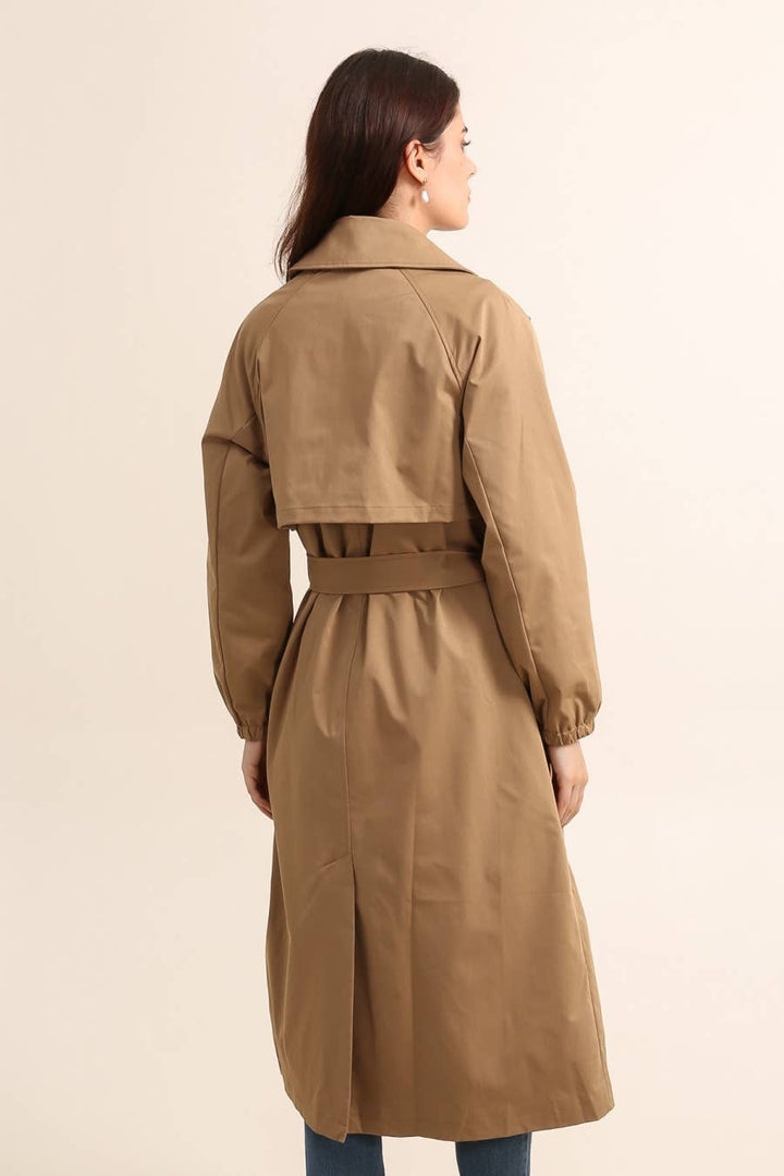 Logan Long trench coat with belt