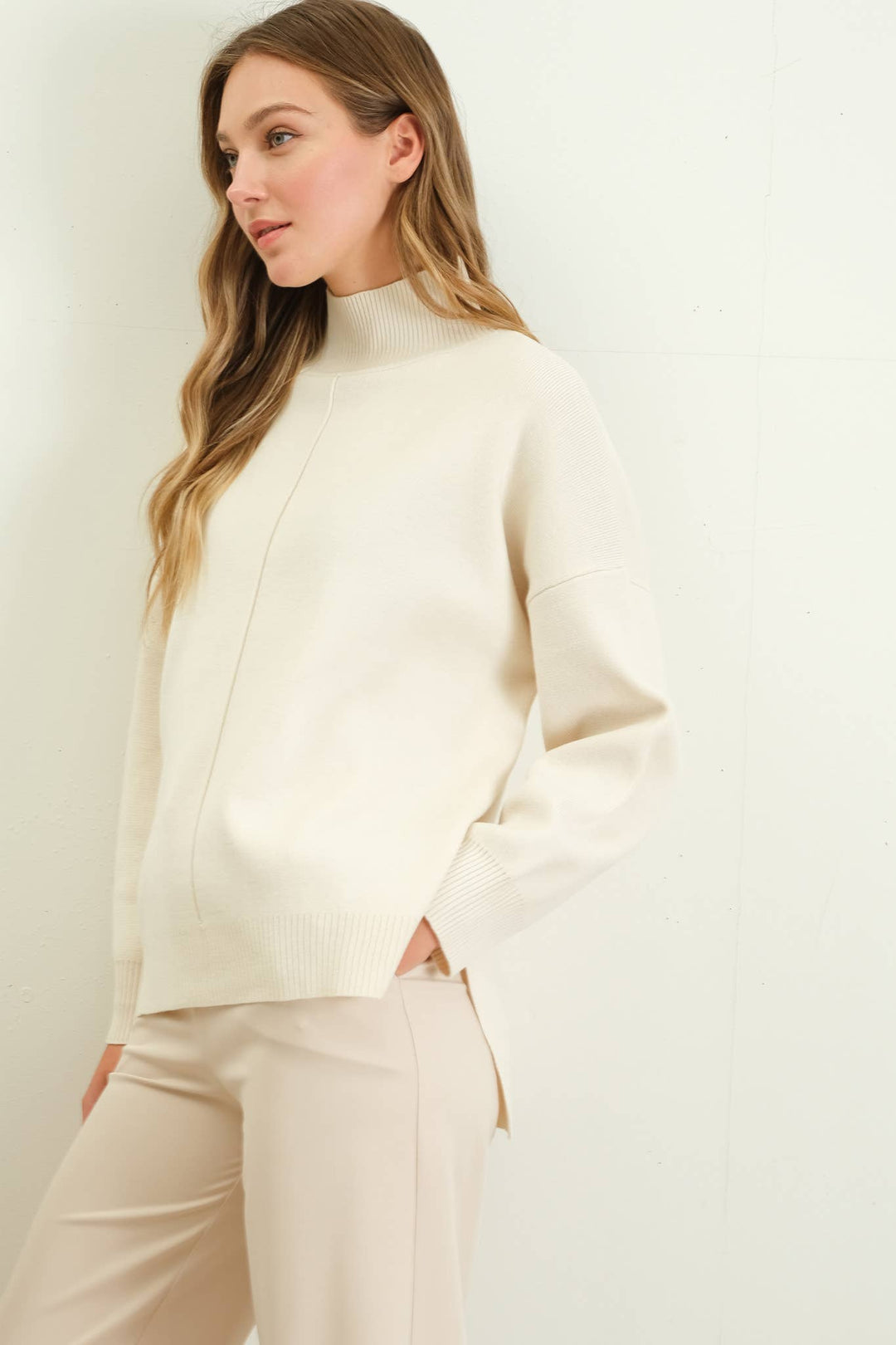 ALICE FRONT SEAM PULLOVER SWEATER