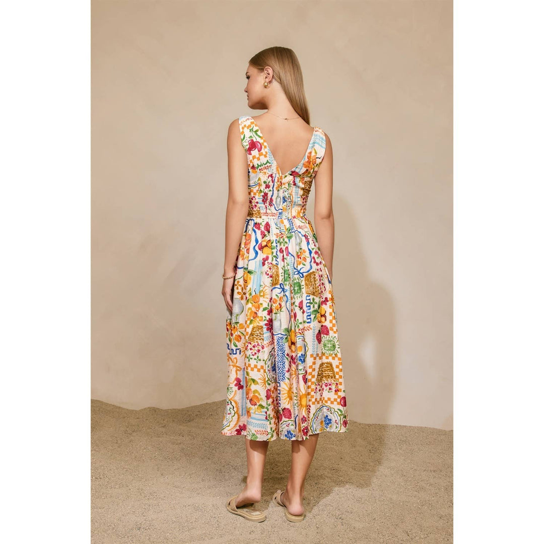 Sweetest Thing Plunging Corset Midi Dress