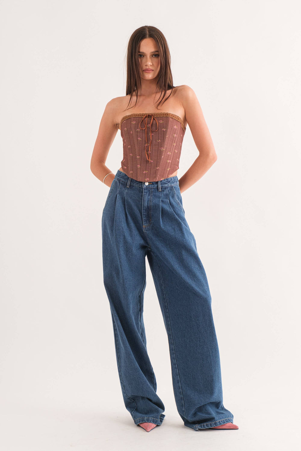 Gin Pleated Front Jeans - Jeans