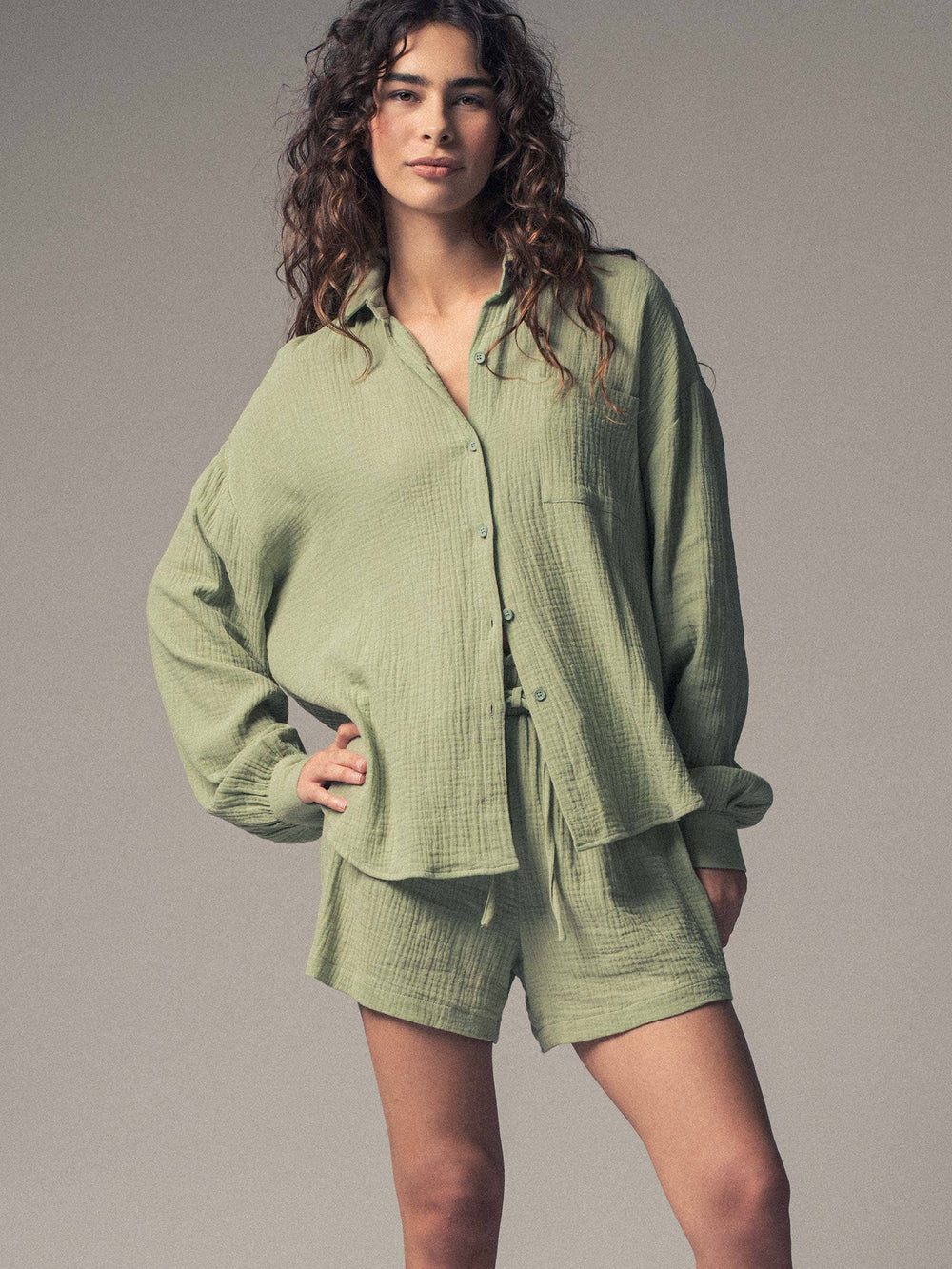 ISIS Cotton Gauze Resort Button-Up Set - Sets