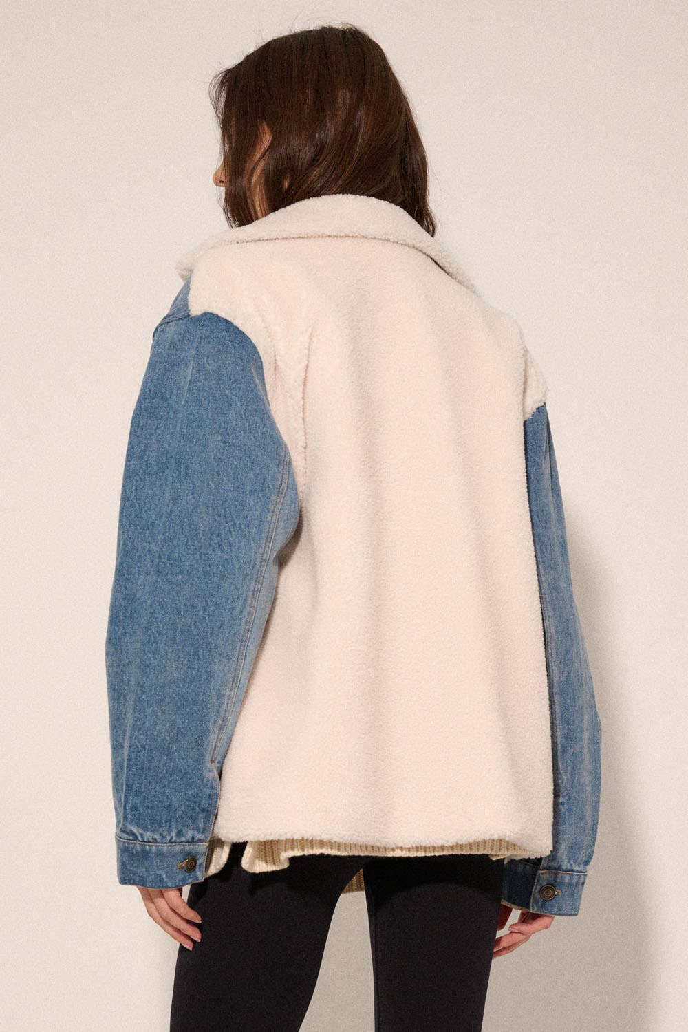 Jackie Denim Suede Fuzzy Jacket