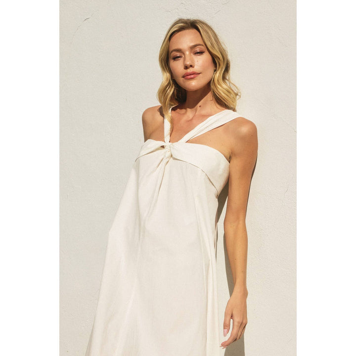Jenn Halter Neck Maxi Dress - WHITE / S - Dresses
