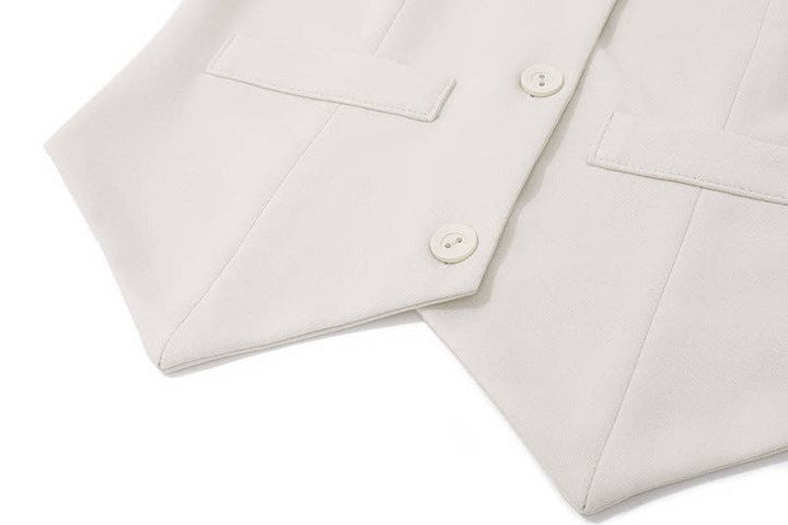 Jordan V-Neck Vest A-line Short Skirt Suit - Sets