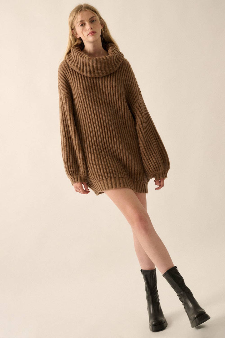Kamillah Turtle Neck Oversized Sweater - Knit sweaters
