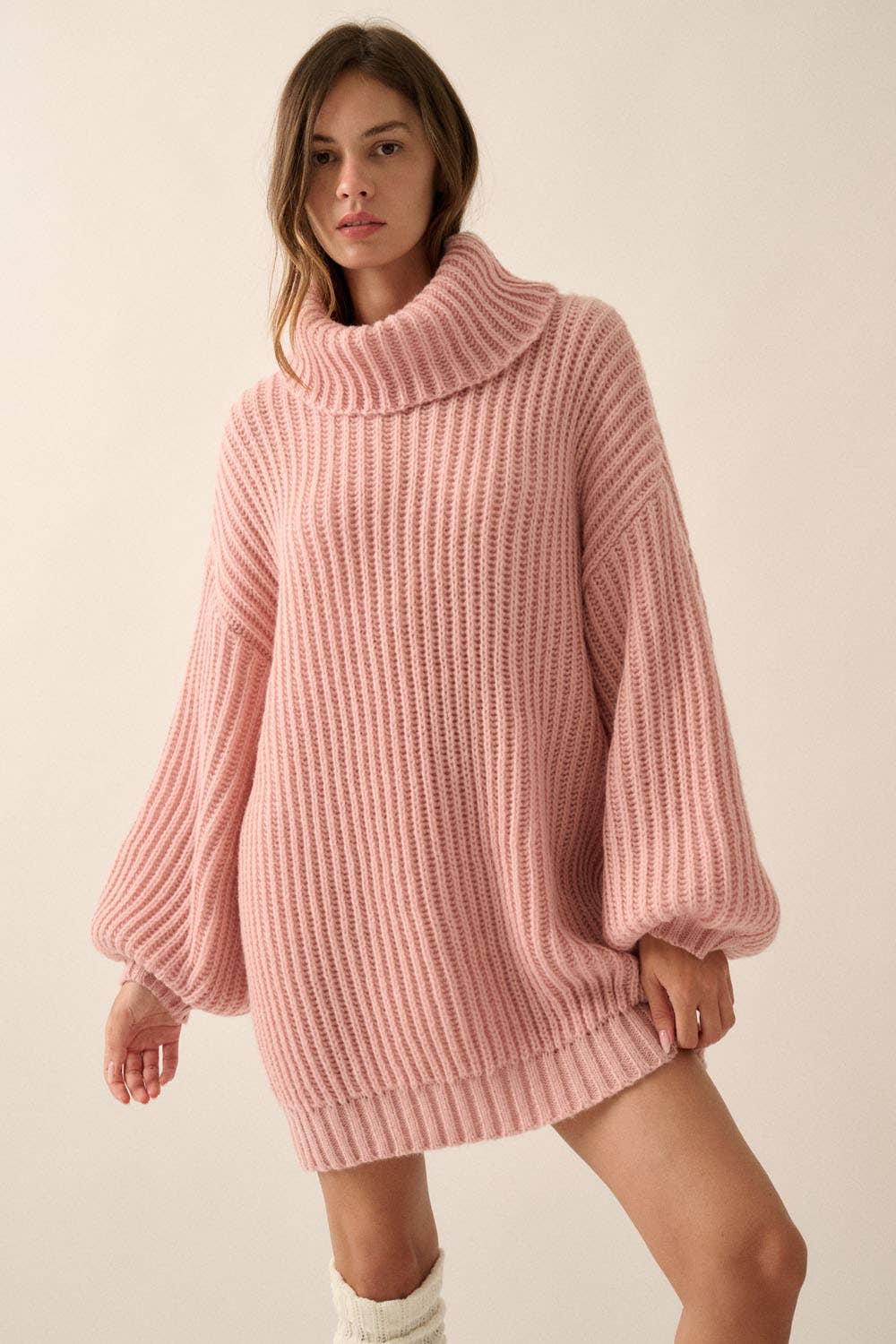 Kamillah Turtle Neck Oversized Sweater - Knit sweaters