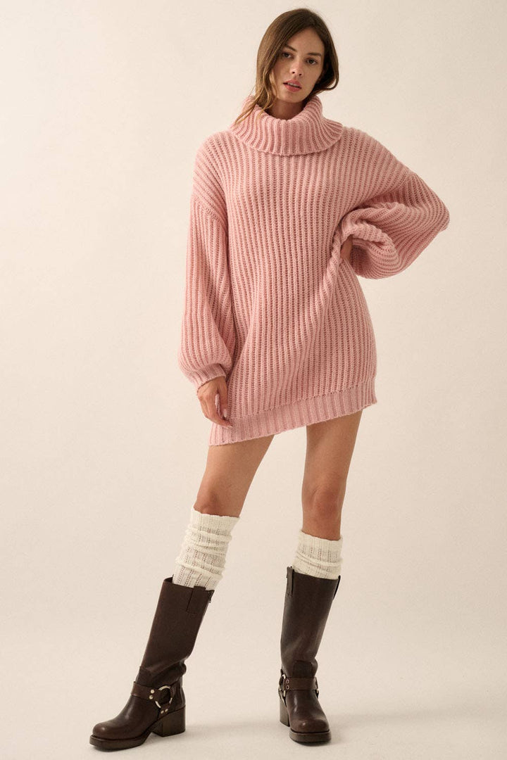 Kamillah Turtle Neck Oversized Sweater - Knit sweaters