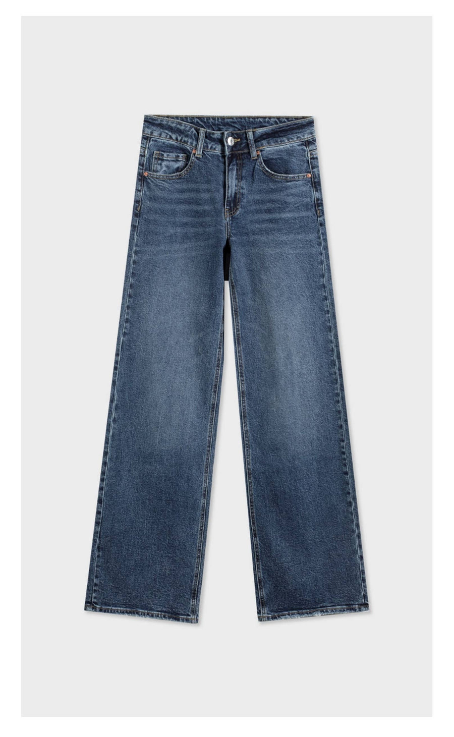 Kelly Basic middle waist mom-fit wide-leg jeans in dark blue - Jeans