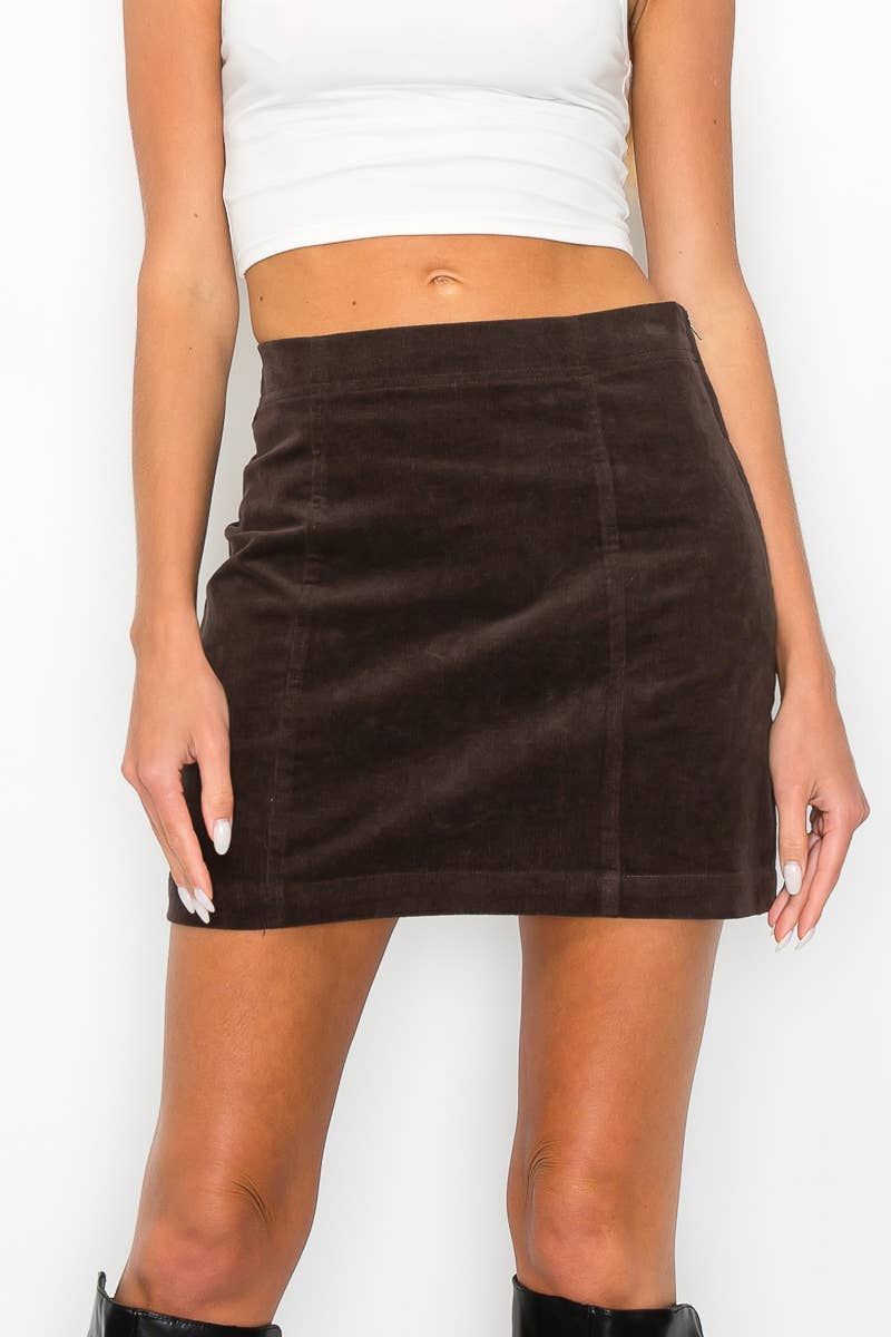 Linda Corduroy Mini Skirt - skirts