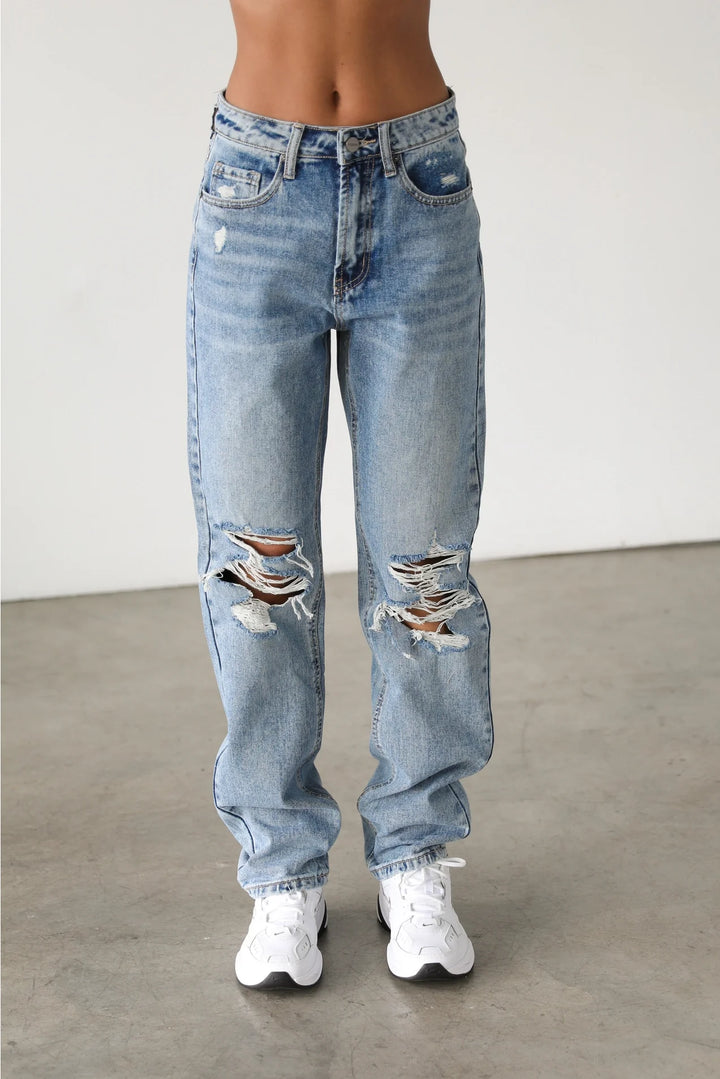 Lua High Rise Straight Leg Denim - Jeans