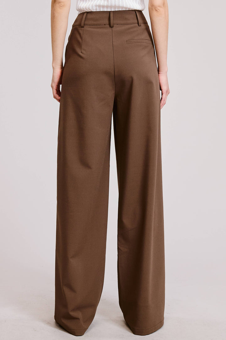 Lyra Mocha Waist Pleated Wide Leg - Pants