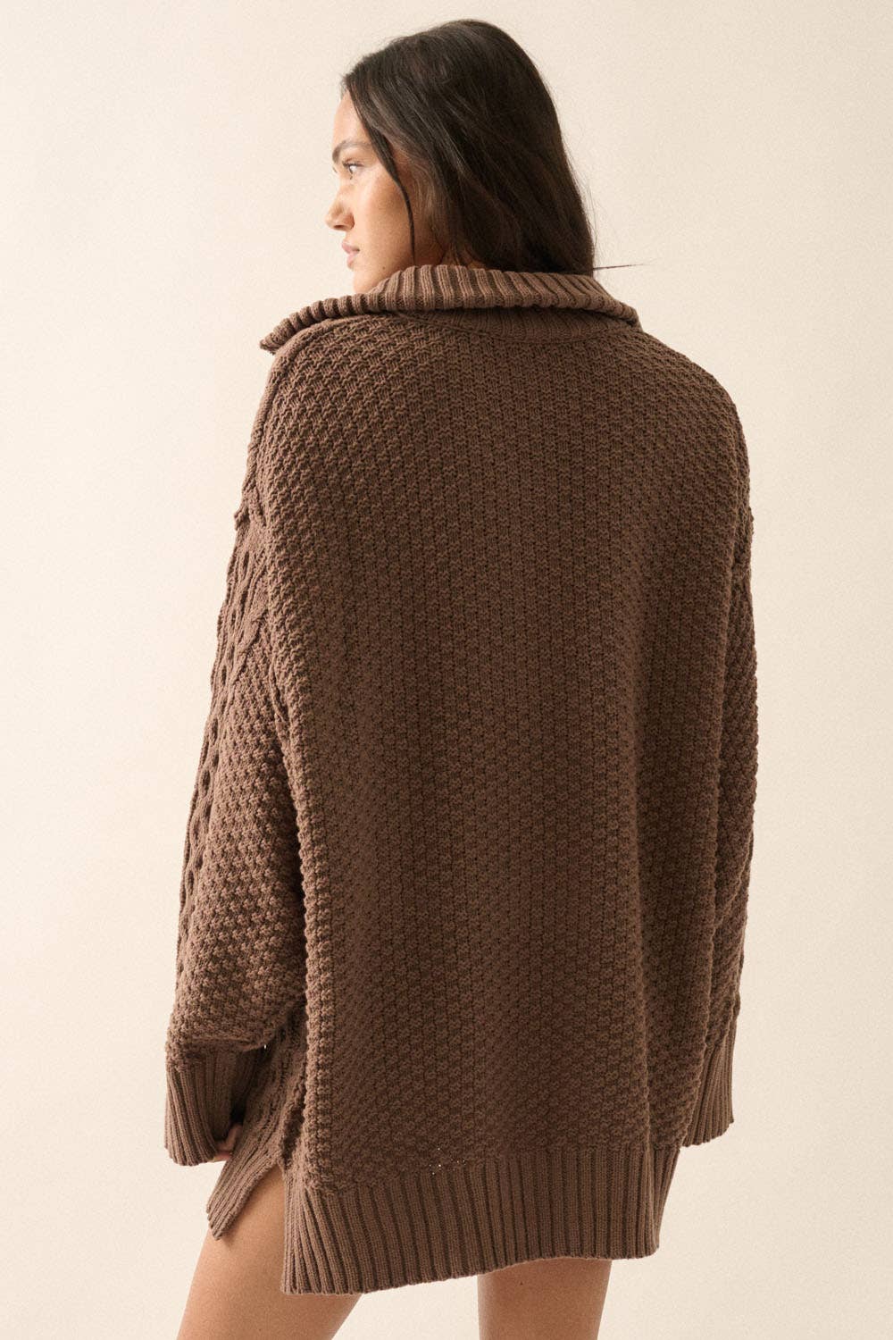 Maly Knit Long Sleeve Mini Sweater Dress