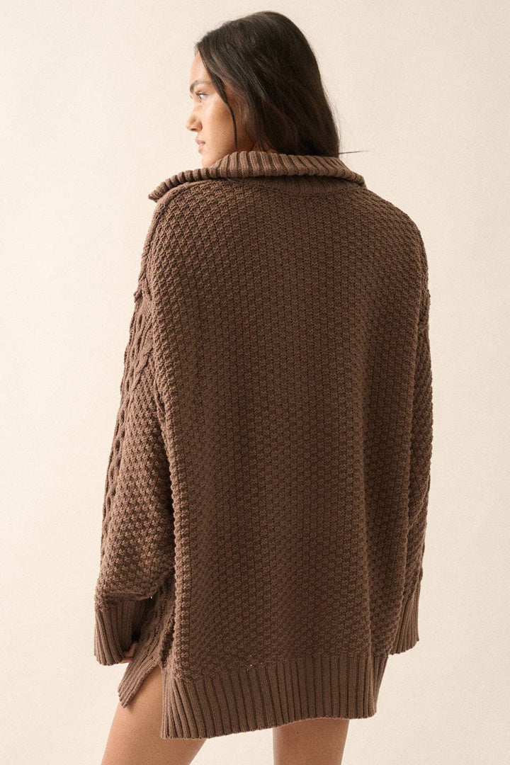 Maly Knit Long Sleeve Mini Sweater Dress