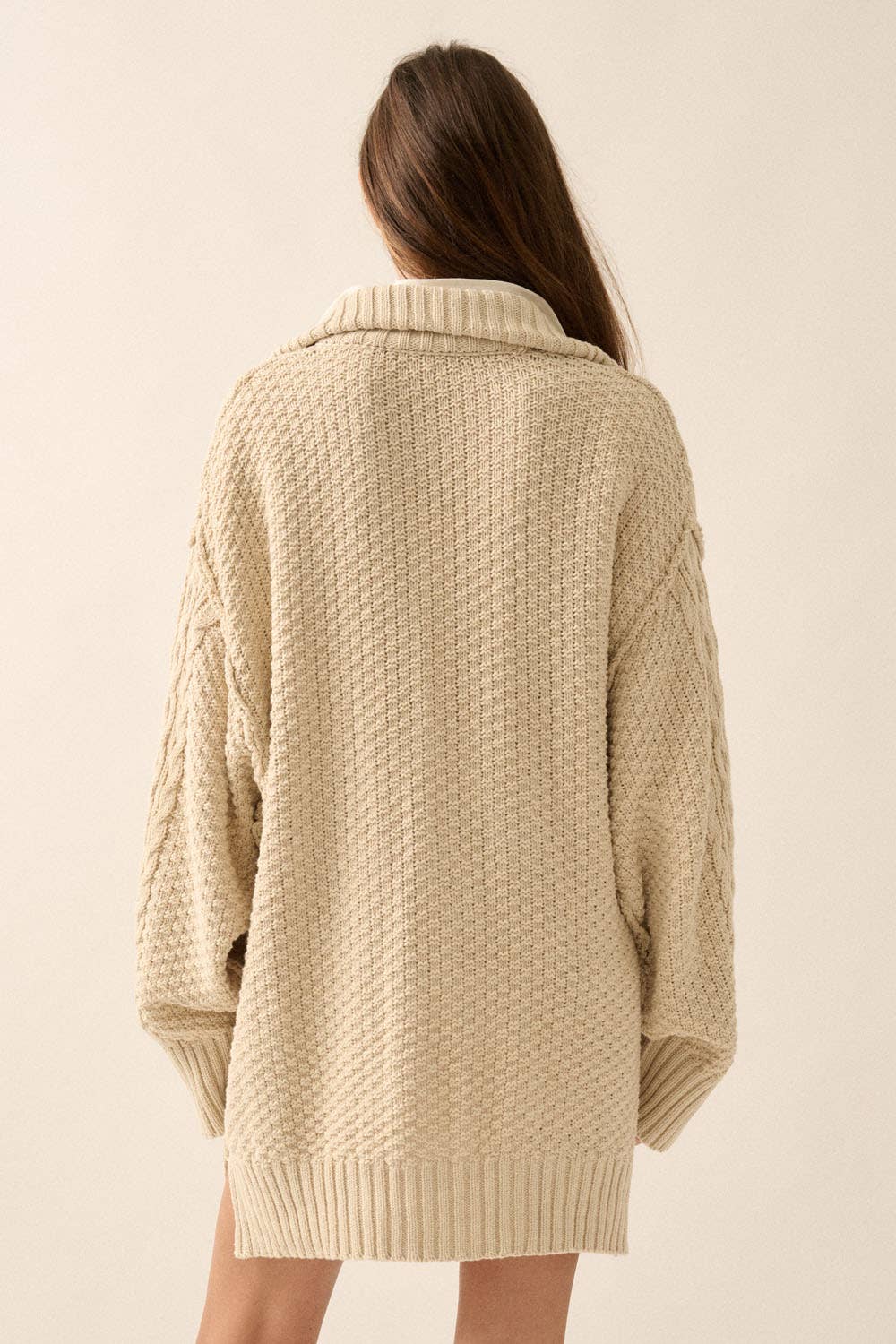 Maly Knit Long Sleeve Mini Sweater Dress