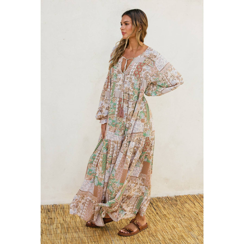 Patty Boho Patchwork Tiered Dress - Dresses