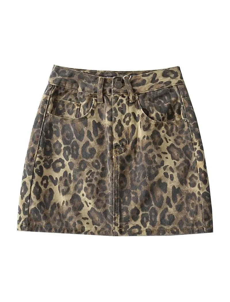 Piper Leopard Skirt - S - skirts