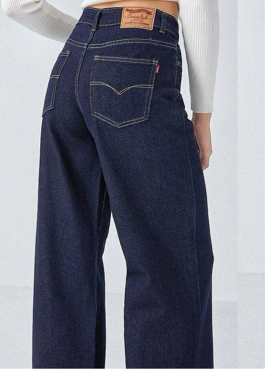Sandy High waist wide-leg jeans in indigo blue - Jeans