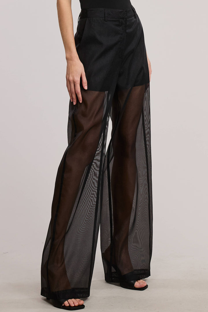 Selene Straight Leg Sheer Organza Pants with Lined Shorts