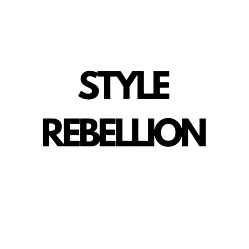 ’STYLE REBELLION’ text in black with a slight outline