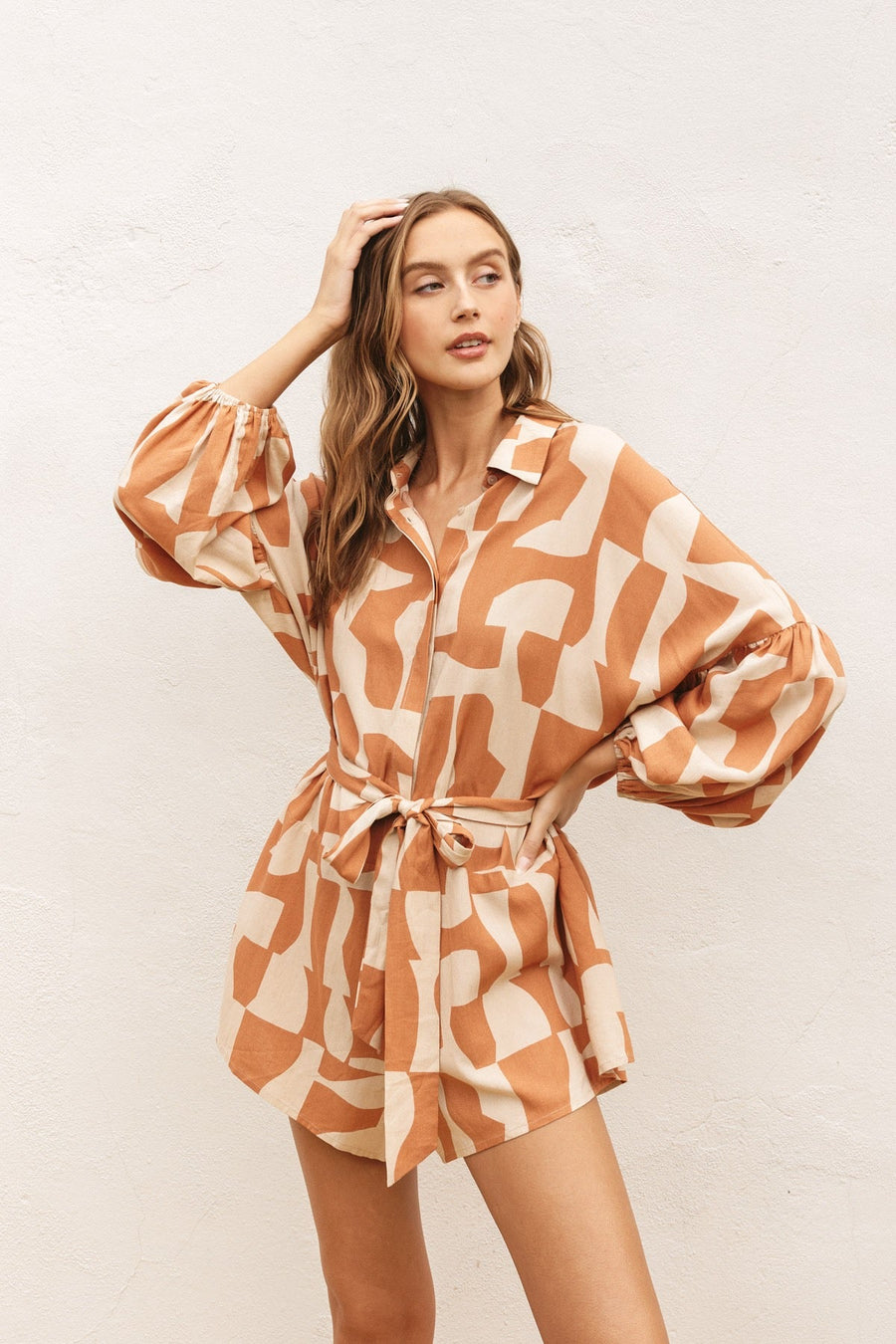 Sunny Bubble Sleeve Romper - Rompers