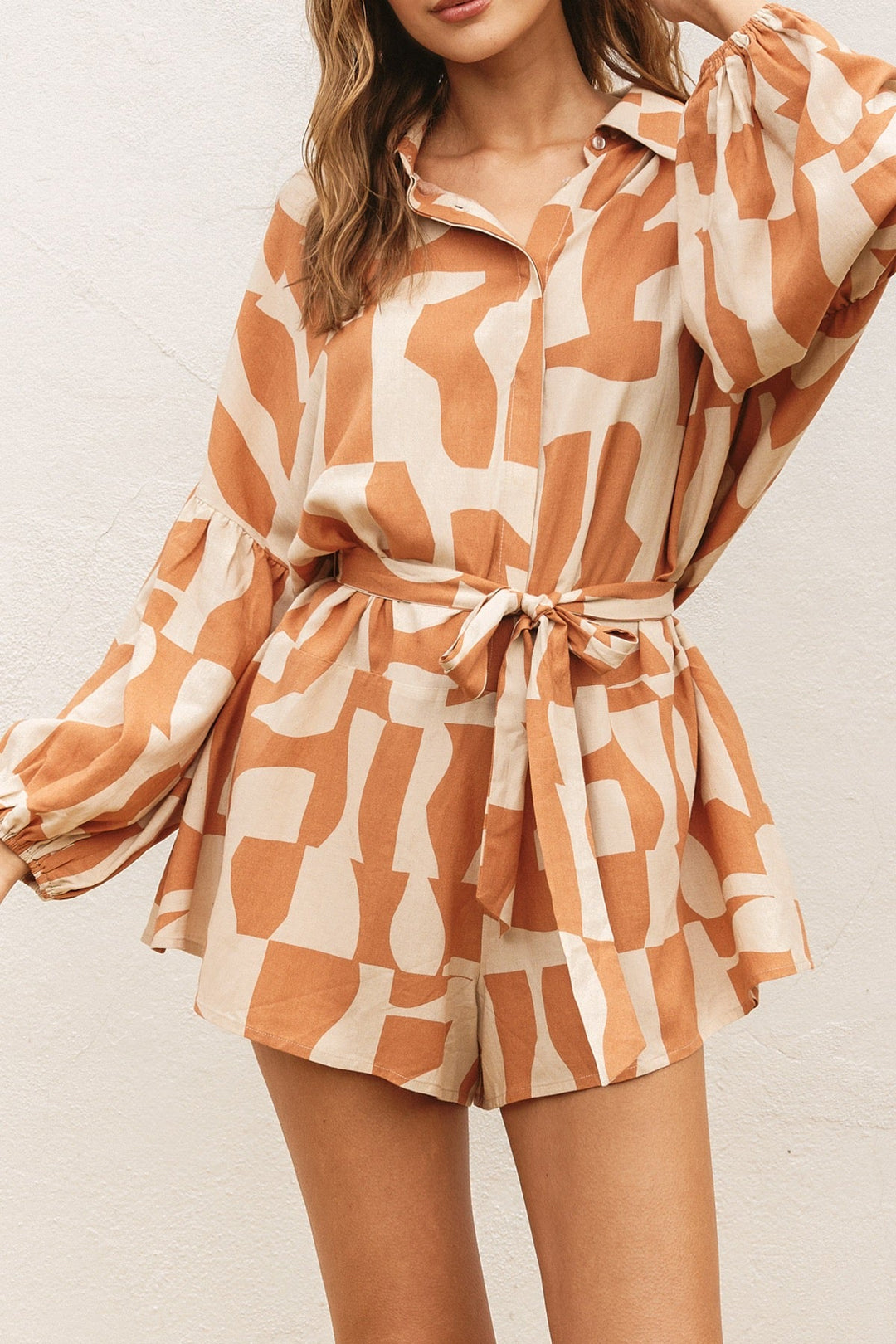 Sunny Bubble Sleeve Romper - Rompers