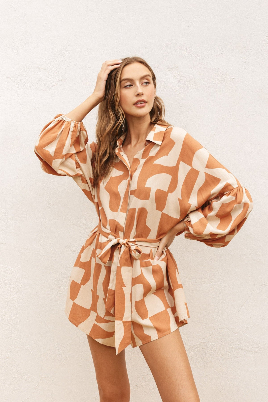 Sunny Bubble Sleeve Romper - Small - Rompers