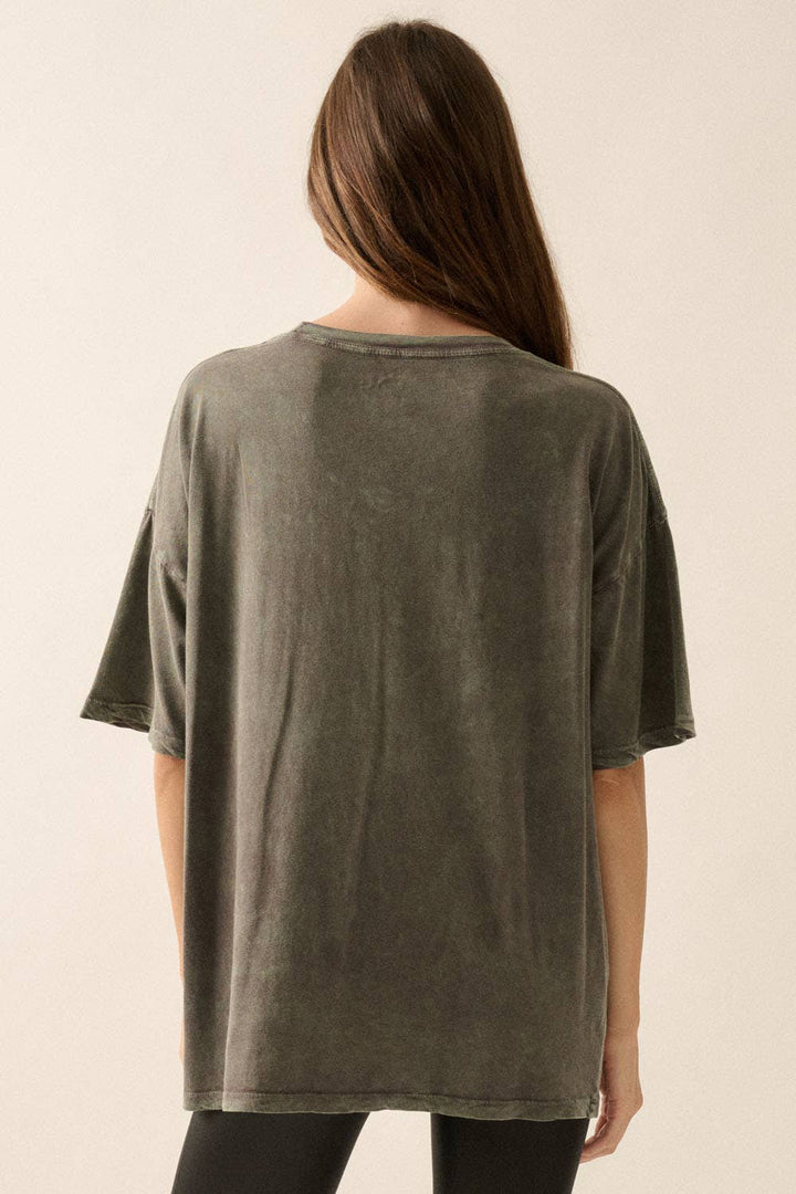 Tiger Vintage-Wash Oversize Graphic Tee - T-shirts