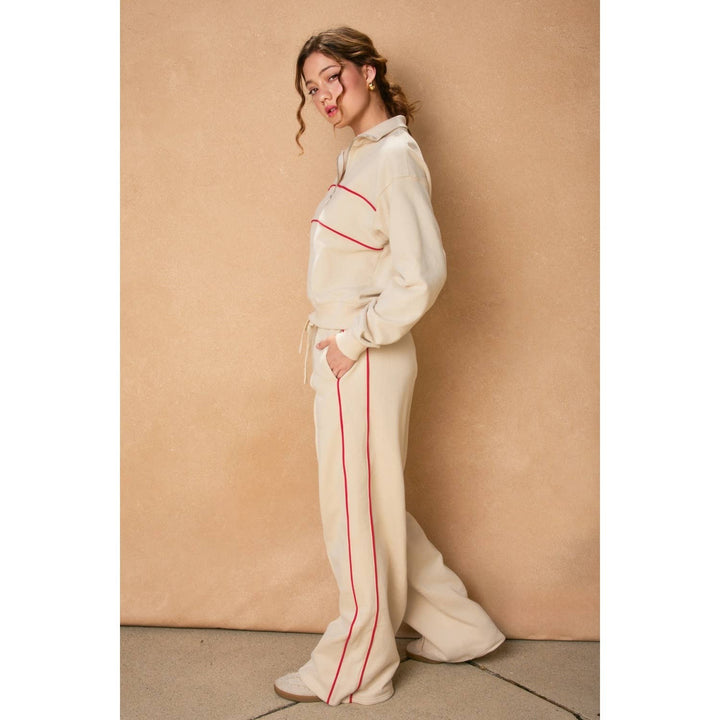 Track Stripe Wide Leg Sweatpants - Pants