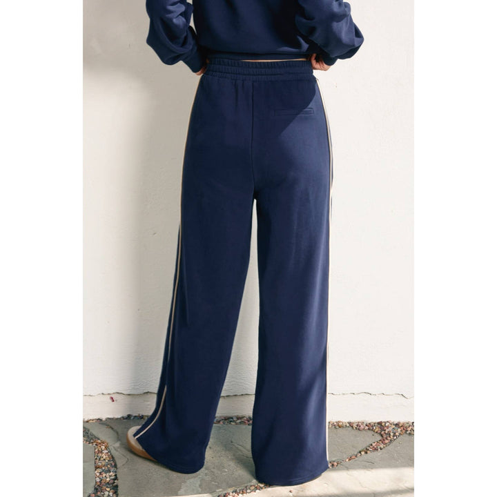 Track Stripe Wide Leg Sweatpants - Pants