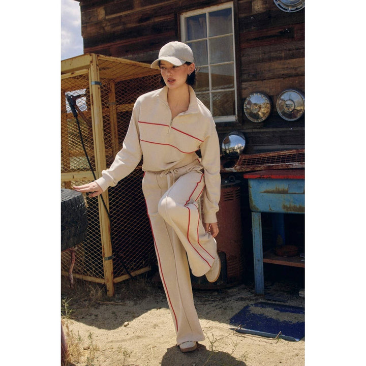 Track Stripe Wide Leg Sweatpants - Pants