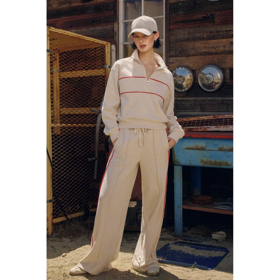 Track Stripe Wide Leg Sweatpants - Pants