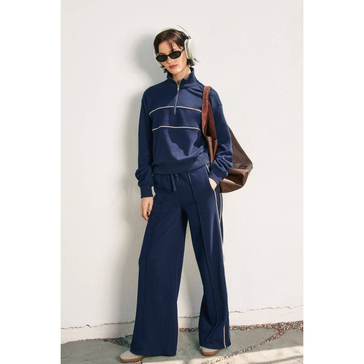 Track Stripe Wide Leg Sweatpants - Pants