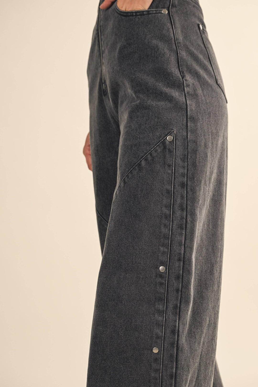 VANESSA STRAPLESS STUD DETAILED DENIM JUMPSUIT - jumpsuits & rompers